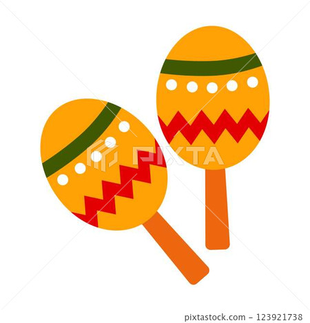 Maracas Musical Instrument Vector Cartoon Clipart  123921738