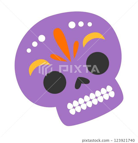 Sugar Skull Vector Cartoon Colored Clipart Sugar Skull Vector Cartoon Colored Clipart 123921740