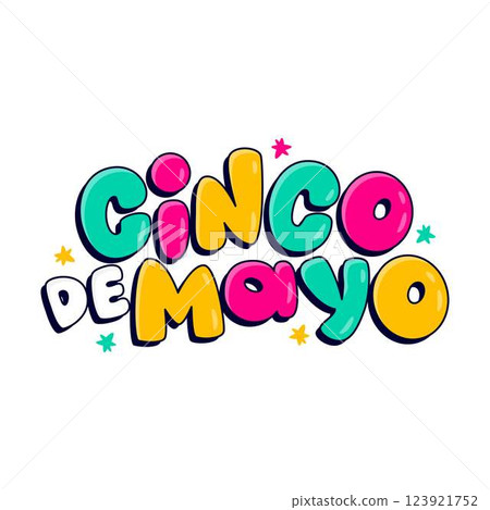 Cinco de Mayo Typography Isolated White Background Cinco de Mayo Typography Isolated White Background 123921752