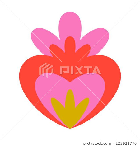 Mexican Sacred Heart Vector Cartoon Clipart  123921776
