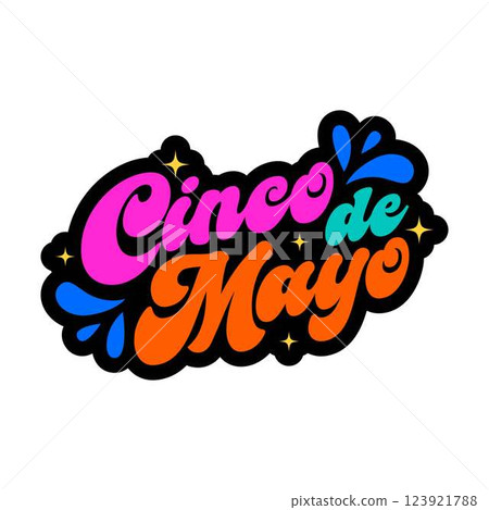 Cinco de Mayo Typography Isolated White Background 123921788