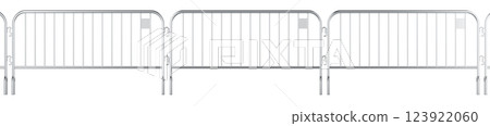 Fence from Feet Heavy Duty Galvanized Steel Barriers Interlocking Crowd Control Barricades, 3D rendering Fence from Feet Heavy Duty Galvanized Steel Barriers Interlocking Crowd Control Barricades, 3D rendering 123922060