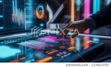 A business scene image symbolizing the future of data analysis 123922359
