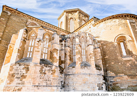 Image of the Seu Vella or New Cathedral, in Romanesque style, it is the emblematic monument of the city of Lerida, Catalonia, Spain 123922609