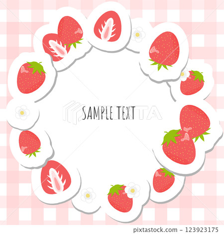 Cute strawberry frame material Cute strawberry frame material 123923175
