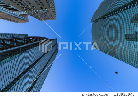 Cityscape with skyscrapers in the business district of a big city 123923943
