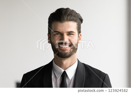 Head shot close up portrait happy European businessman Head shot close up portrait happy European businessman 123924582