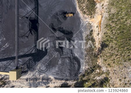 Industrial machinery operating in a coal mining Colliery Industrial machinery operating in a coal mining Colliery 123924860