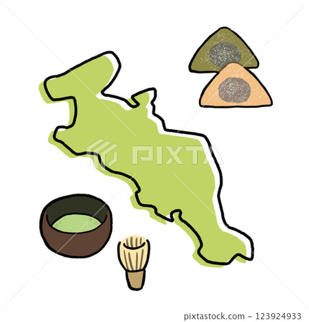 Illustration of a map of Kyoto prefecture 123924933