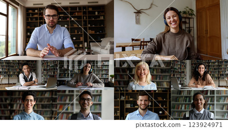 On-line tutors lead remote class with multiethnic high school students On-line tutors lead remote class with multiethnic high school students 123924971