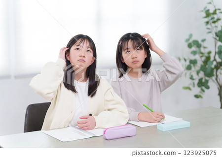 Children studying at home 123925075