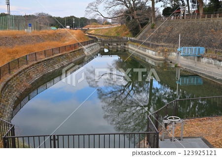 從深谷市天神神社附近看到的菅沼沉澱池 123925121