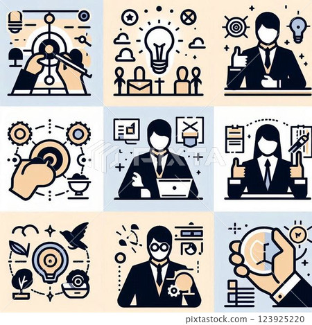 Minimal business with pictograms and illustrations 123925220