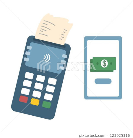 smartphone and paying online illustration 123925316
