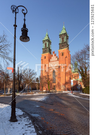 Archcathedral Basilica on Tumski Island in Poznan, Poland 123925681