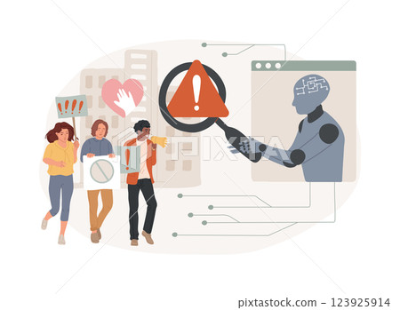 AI-Supported Cause Identification abstract concept vector illustration. 123925914