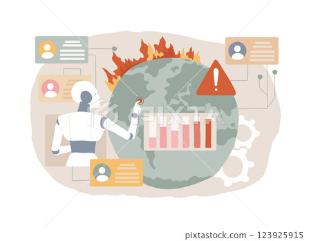 AI-Optimized Disaster Response abstract concept vector illustration. 123925915