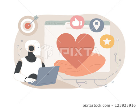 AI-Driven Nonprofit Marketing abstract concept vector illustration. AI-Driven Nonprofit Marketing abstract concept vector illustration. 123925916