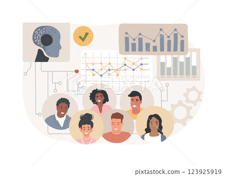 AI-Powered Impact Assessment abstract concept vector illustration. AI-Powered Impact Assessment abstract concept vector illustration. 123925919