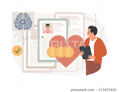 AI-Optimized Grant Application Review abstract concept vector illustration. 123925920