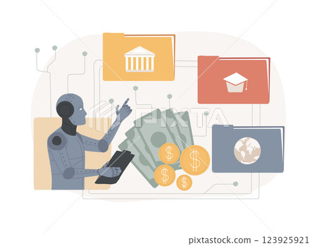 AI-Streamlined Resource Allocation abstract concept vector illustration. AI-Streamlined Resource Allocation abstract concept vector illustration. 123925921