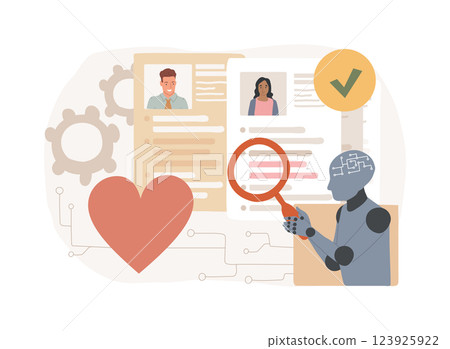 AI-Backed Volunteer Matching abstract concept vector illustration. 123925922