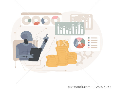 AI-Supported Fundraising Forecasting abstract concept vector illustration. 123925932