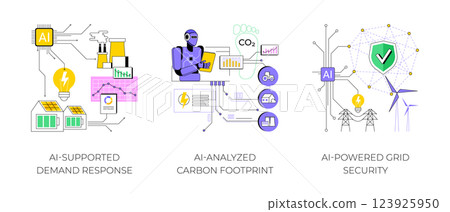 AI in energy consumption abstract concept vector illustrations. 123925950
