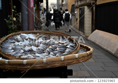 Fugu fins dried in a back alley at a bar 123925965