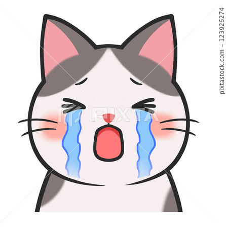 可愛的貓咪哭泣著眼淚 123926274