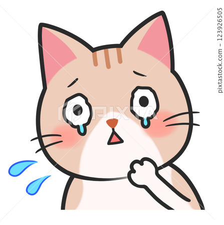 Cute cat worry anxiety trouble Cute cat worry anxiety trouble 123926505