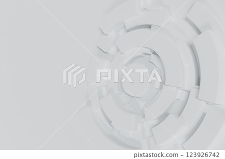 White background cylinder shape and ring, 3D rendering. White background cylinder shape and ring, 3D rendering. 123926742