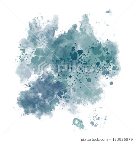 藍綠色潑墨水彩顏料 123926879