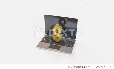 The Notebook and Dollar symbol for Business concept 3d Rendering. The Notebook and Dollar symbol for Business concept 3d Rendering. 123926897