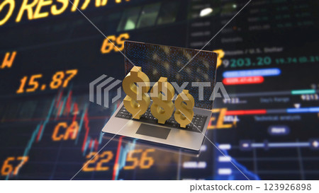 The Notebook and Dollar symbol for Business concept 3d Rendering. The Notebook and Dollar symbol for Business concept 3d Rendering. 123926898