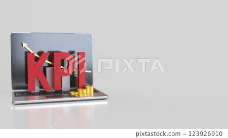 The Kpi and chart on notebook for Business concept 3d Rendering. 123926910