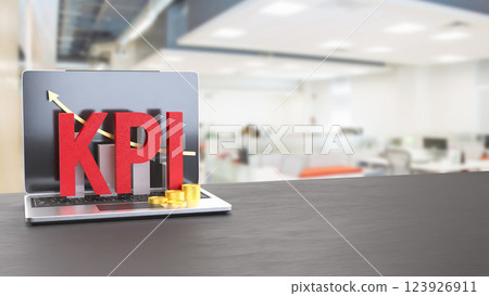 The Kpi and chart on notebook for Business concept 3d Rendering. The Kpi and chart on notebook for Business concept 3d Rendering. 123926911