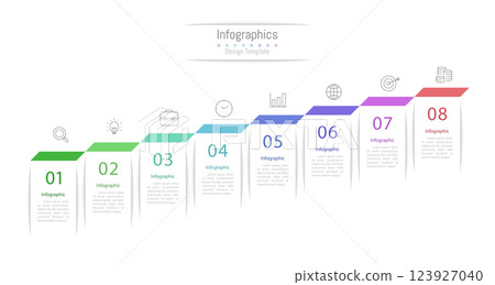 Infographic 8 options design elements for your business data. Vector Illustration. 123927040