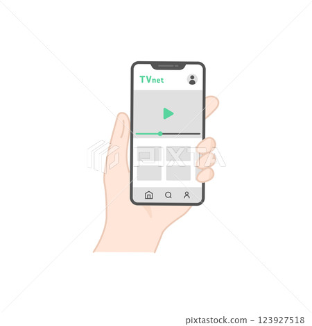 Icons for enjoying TV viewing and video streaming on your smartphone (missed broadcasts, VOD, streaming) Icons for enjoying TV viewing and video streaming on your smartphone (missed broadcasts, VOD, streaming) 123927518