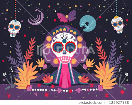 Day of the Dead with Generative AI. 123927588