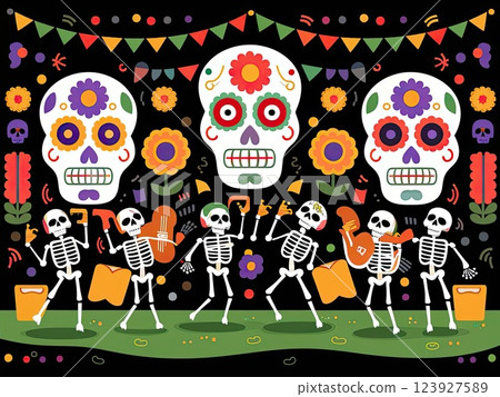 Day of the Dead with Generative AI. 123927589