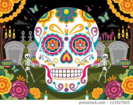 Day of the Dead with Generative AI. 123927603