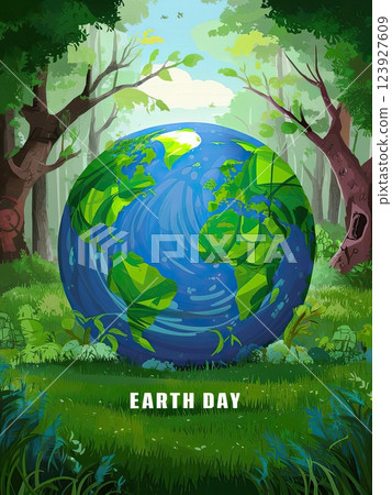 Earth Day Concept with Generative AI. Earth Day Concept with Generative AI. 123927609