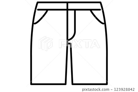 Bottoms, shorts, black and white simple line icon Bottoms, shorts, black and white simple line icon 123928842