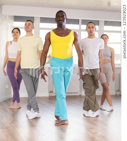 Group of people dancing folk dances Group of people dancing folk dances 123929023