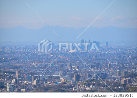 Aichi Prefecture: View of Nagoya City from Iwasuyama Observatory in Seto City 123929515
