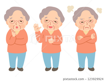 Elderly woman, facial expression pose, senior, elderly, late elderly 123929924