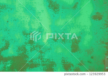 Metal sheet rusty faded texture. Peeling old paint. Background from a steel plate. 123929953