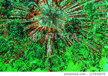 Fountain water flow. Splash of water in the fountain, abstract image. Changed color scheme. 123930670