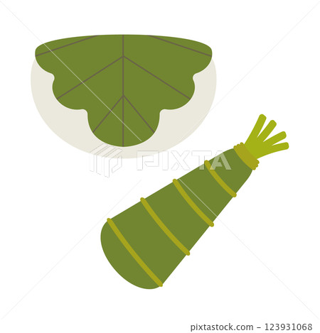 簡單的 chimaki 和 kashiwamochi 向量插圖 123931068